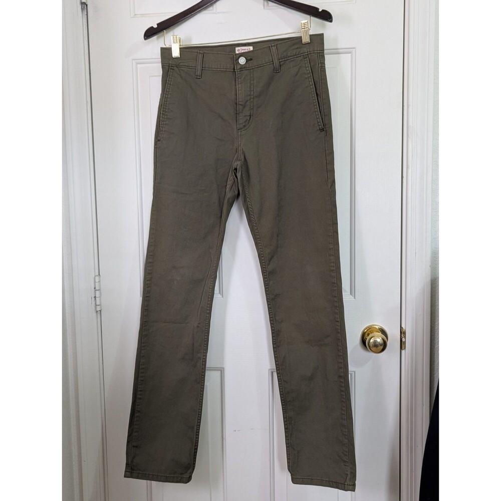 Levi Strauss Two Horse Brand Pants Jeans Mens 28x32 Army Green White Tab Zip Fly